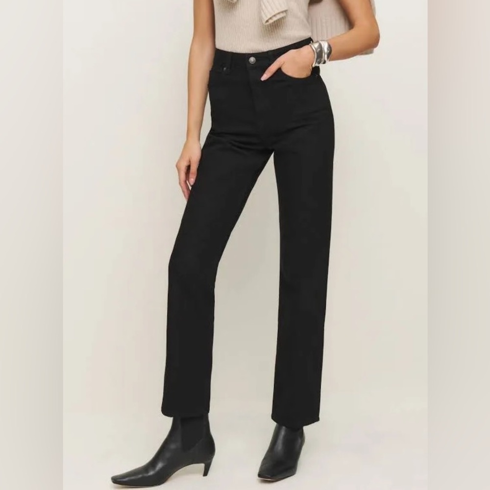 Reformation Black Straight Leg Jeans